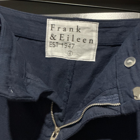 Frank & Eileen Kinsale Performance Linen Pants in Navy Blue - Picture 6 of 6